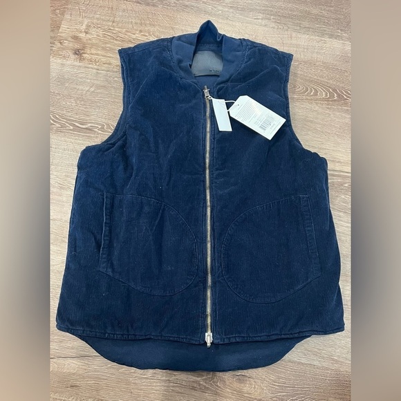 M. Singer Reversible Navy Vest- size Medium - Picture 1 of 8